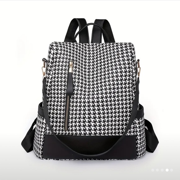 Houndstooth Multi-pocket Backpack - Picture 6 of 7